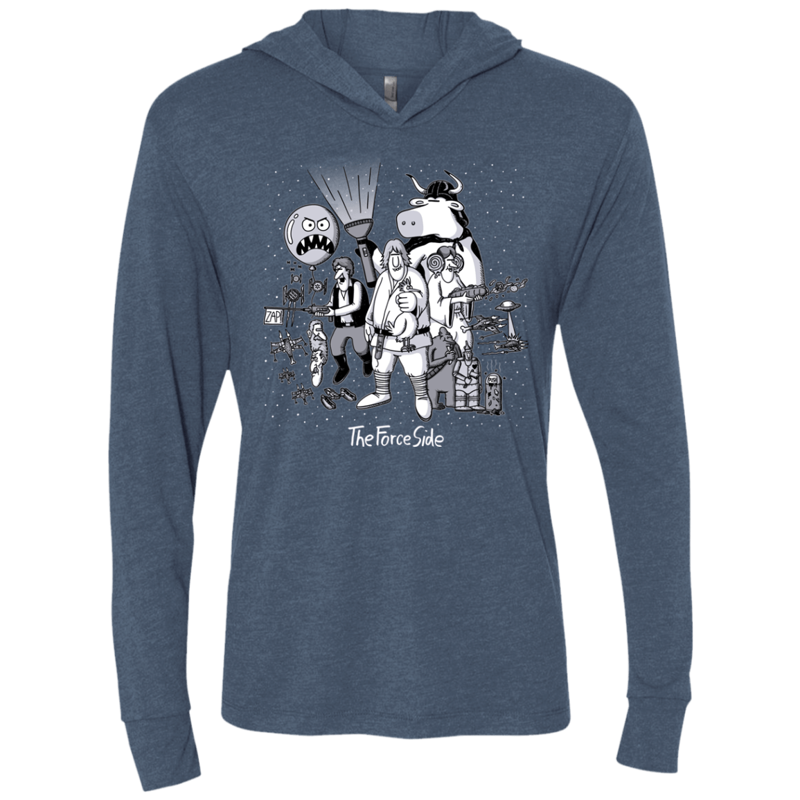 T-Shirts Indigo / X-Small The Force Side Triblend Long Sleeve Hoodie Tee