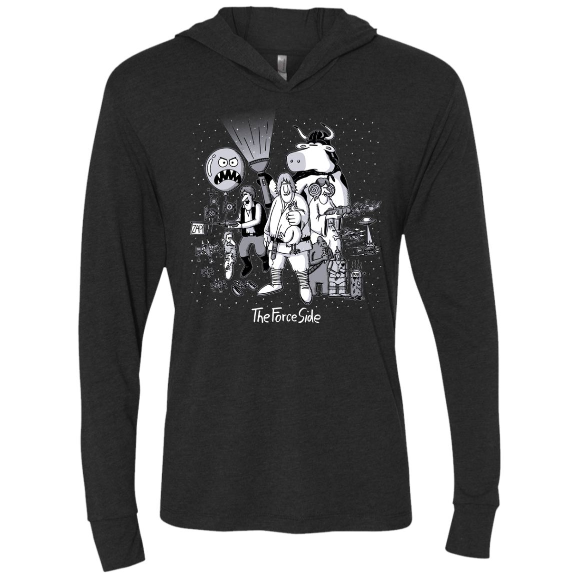 T-Shirts Vintage Black / X-Small The Force Side Triblend Long Sleeve Hoodie Tee
