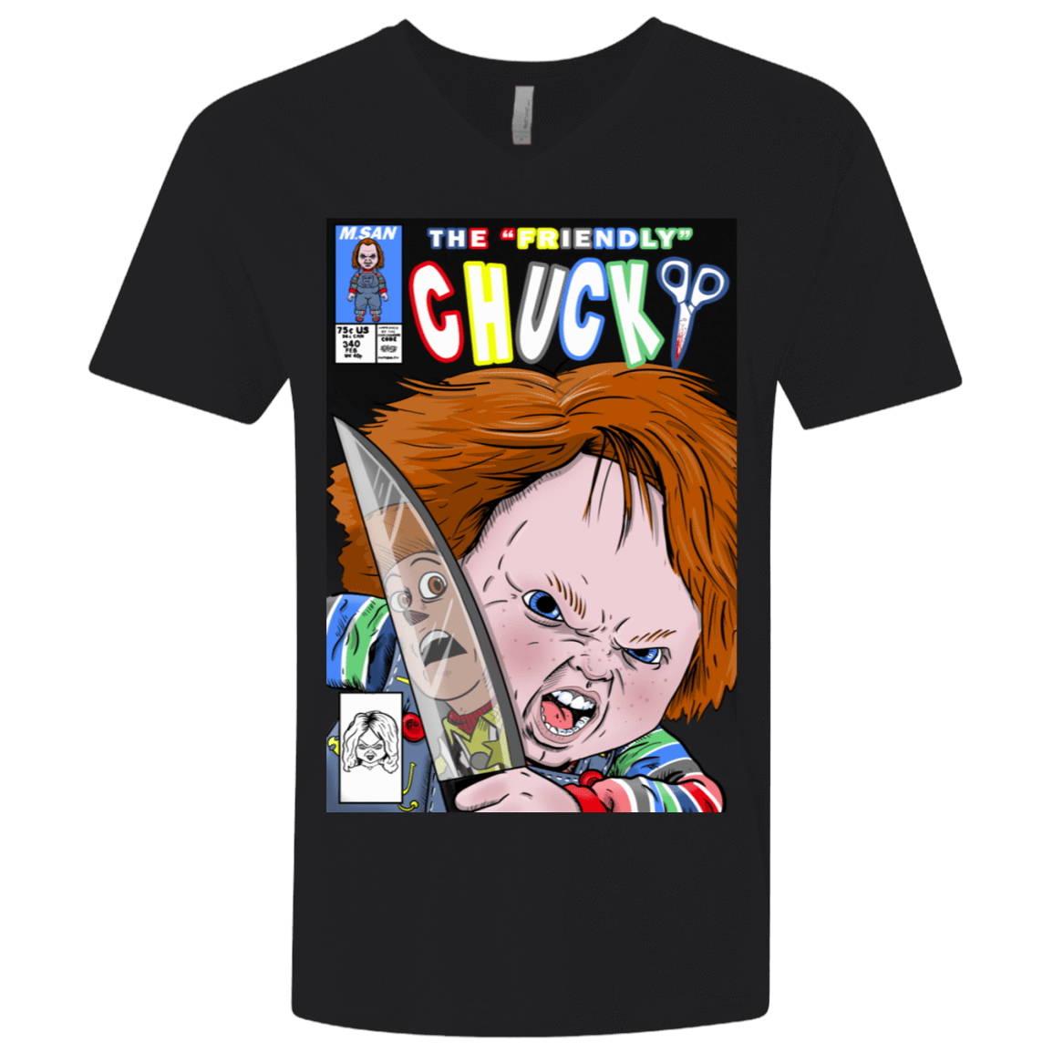 T-Shirts Black / X-Small The Friendly Chucky Men's Premium V-Neck