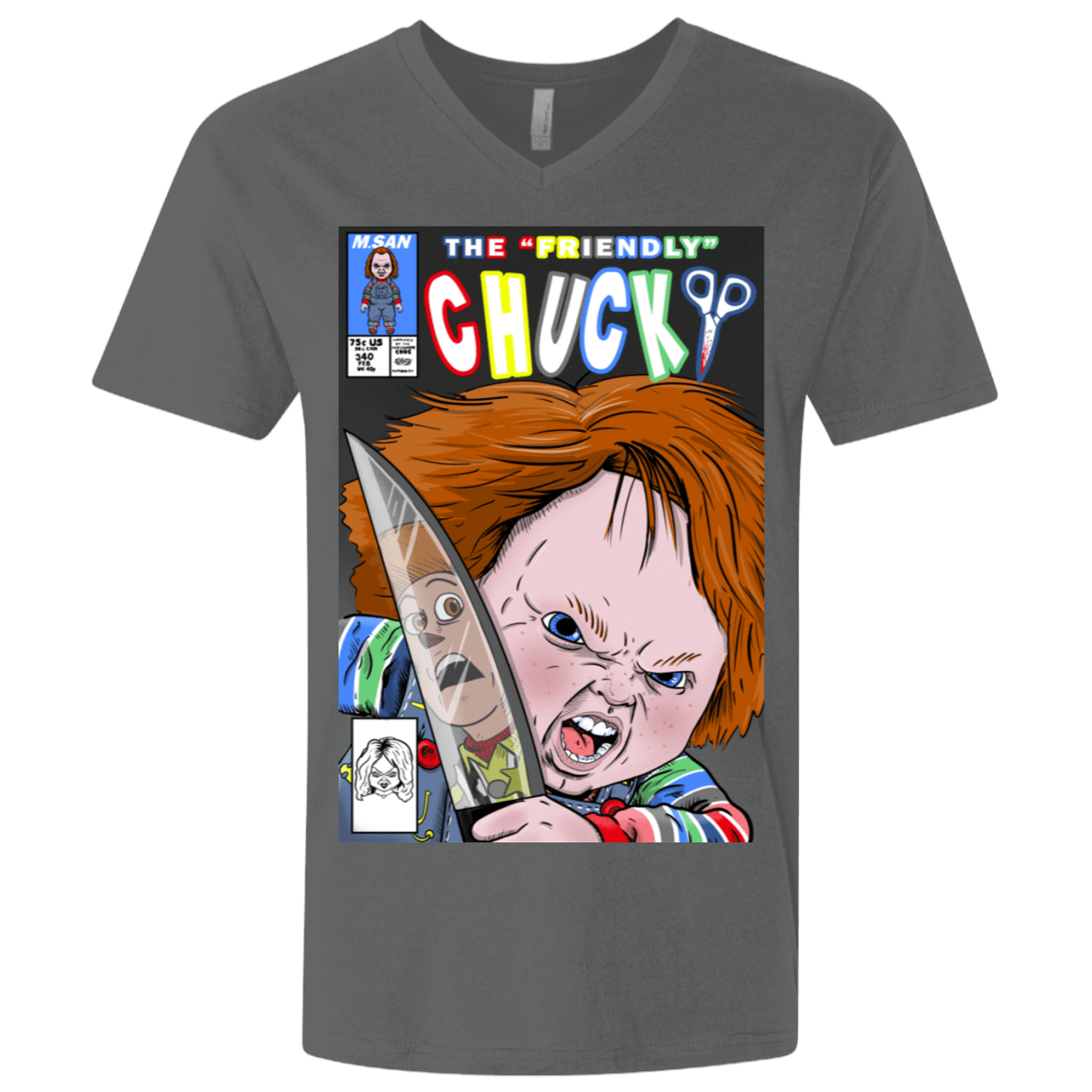 T-Shirts Heavy Metal / X-Small The Friendly Chucky Men's Premium V-Neck
