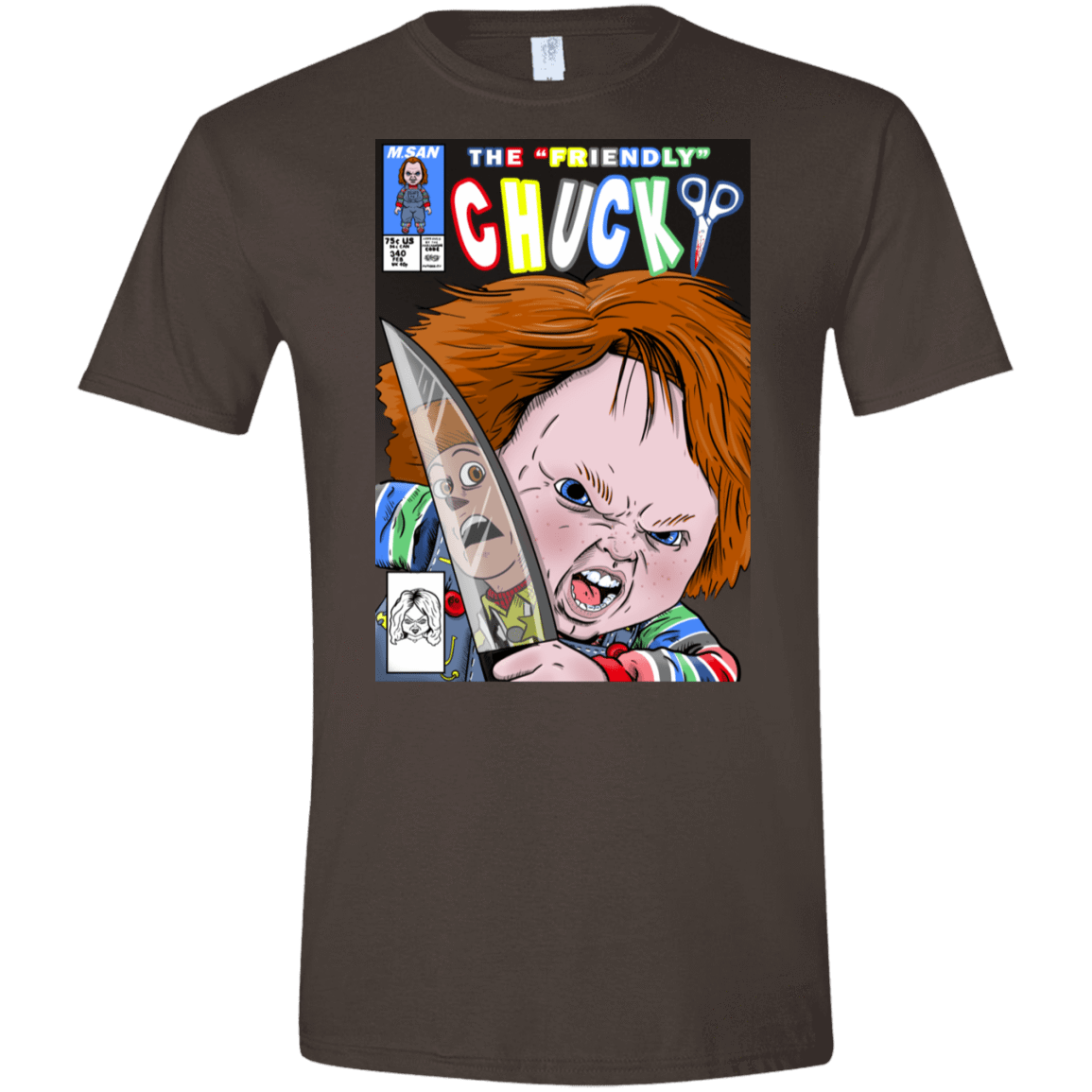 T-Shirts Dark Chocolate / S The Friendly Chucky Men's Semi-Fitted Softstyle