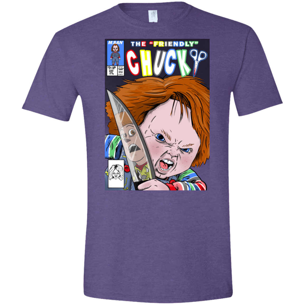 T-Shirts Heather Purple / S The Friendly Chucky Men's Semi-Fitted Softstyle