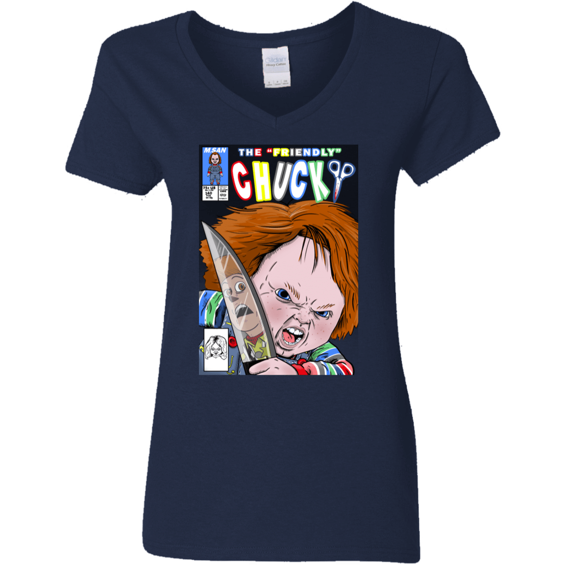 T-Shirts Navy / S The Friendly Chucky Women's V-Neck T-Shirt