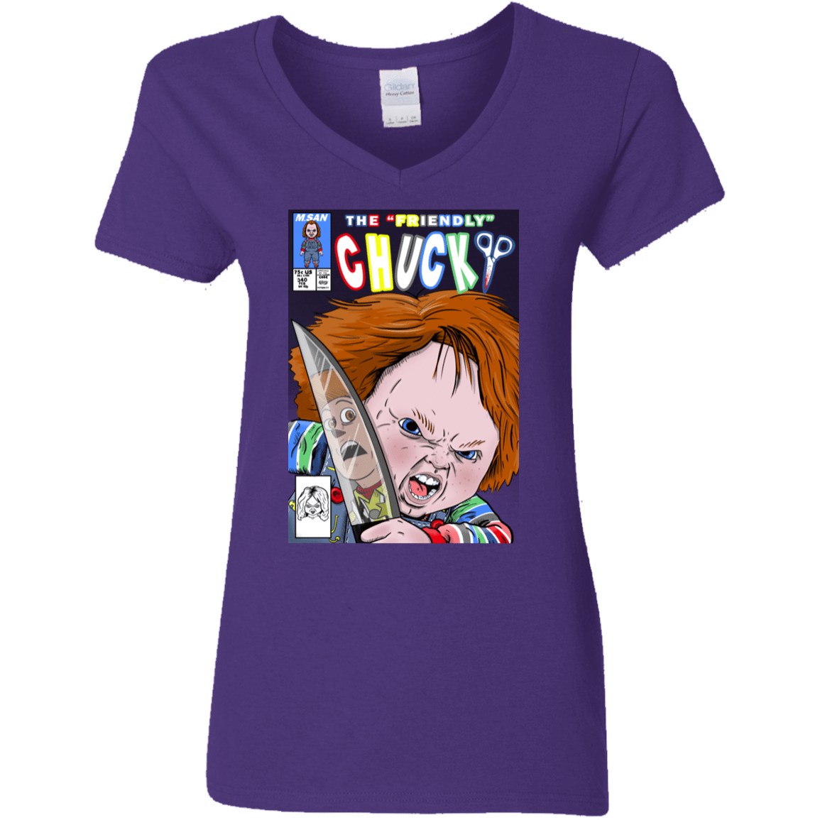T-Shirts Purple / S The Friendly Chucky Women's V-Neck T-Shirt