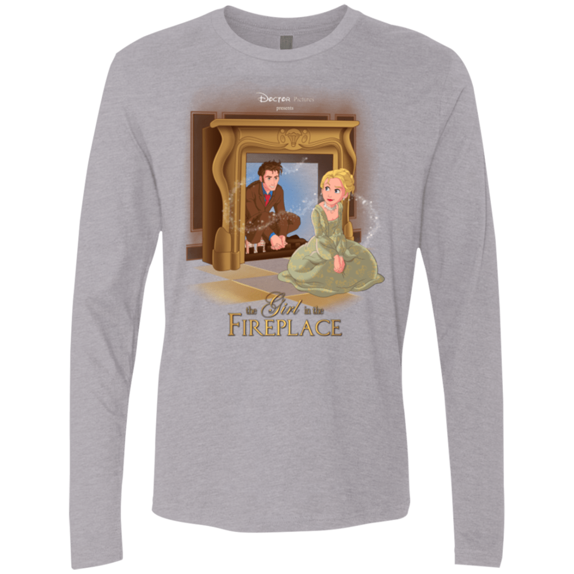 T-Shirts Heather Grey / Small The Girl In The Fireplace Men's Premium Long Sleeve