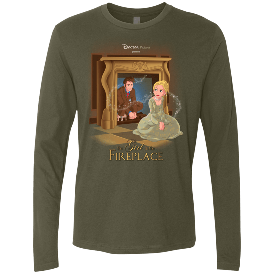 T-Shirts Military Green / Small The Girl In The Fireplace Men's Premium Long Sleeve