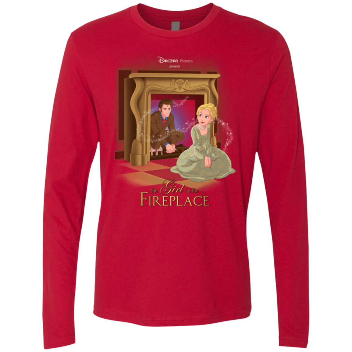 T-Shirts Red / Small The Girl In The Fireplace Men's Premium Long Sleeve