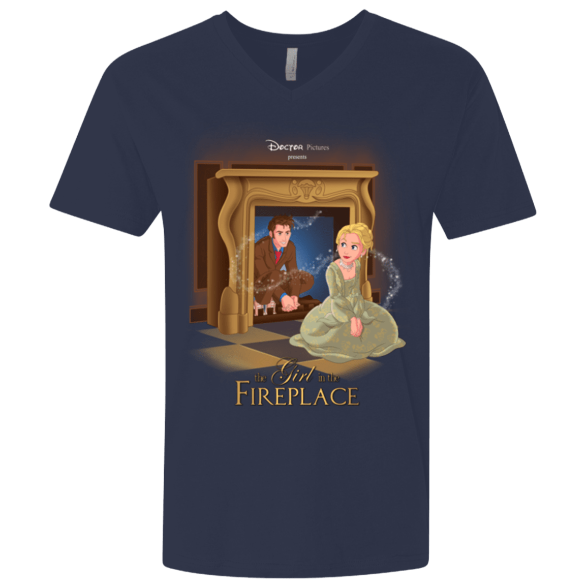 T-Shirts Midnight Navy / X-Small The Girl In The Fireplace Men's Premium V-Neck