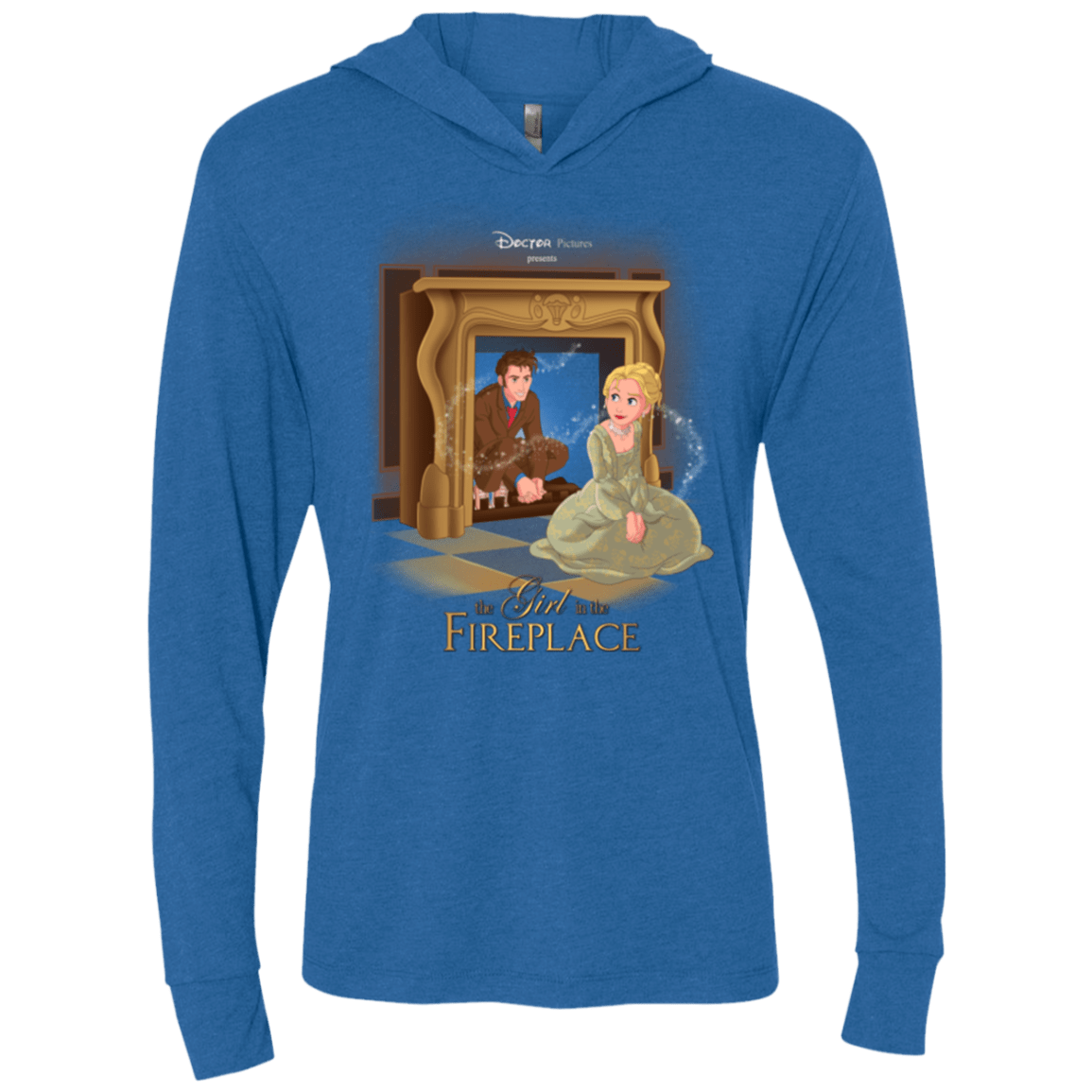 T-Shirts Vintage Royal / X-Small The Girl In The Fireplace Triblend Long Sleeve Hoodie Tee