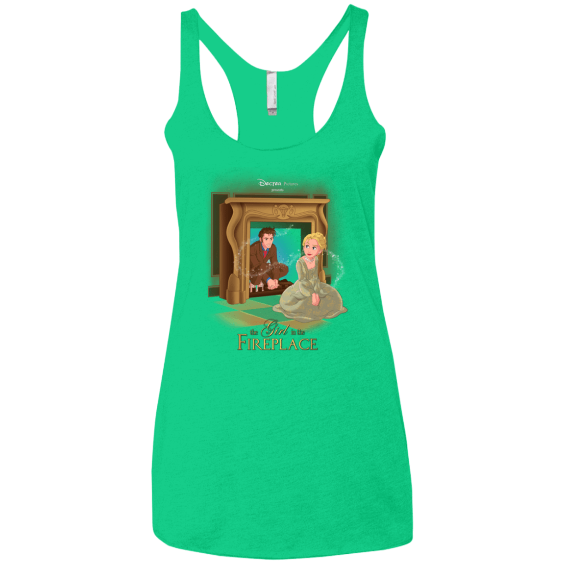 T-Shirts Envy / X-Small The Girl In The Fireplace Women's Triblend Racerback Tank