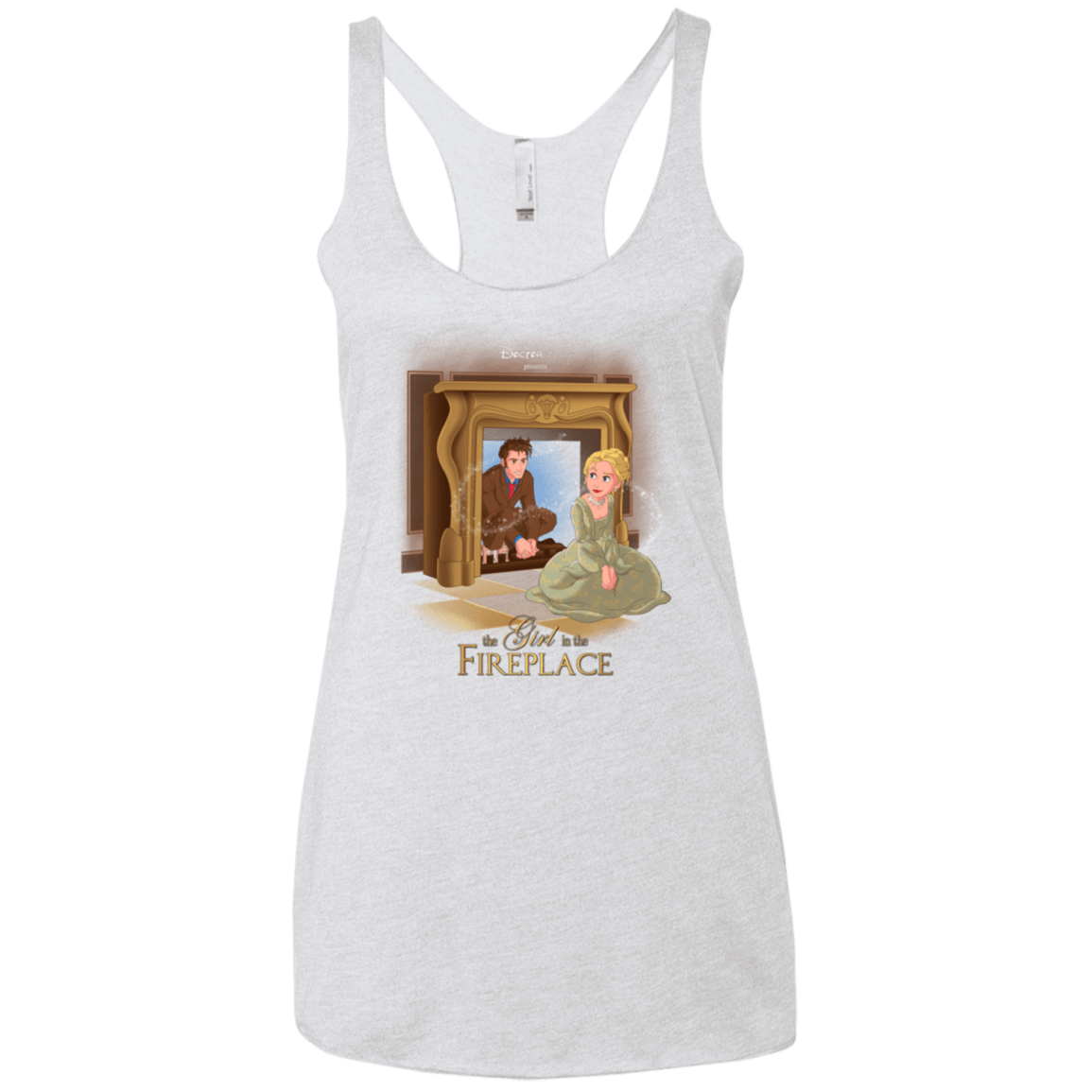 T-Shirts Heather White / X-Small The Girl In The Fireplace Women's Triblend Racerback Tank