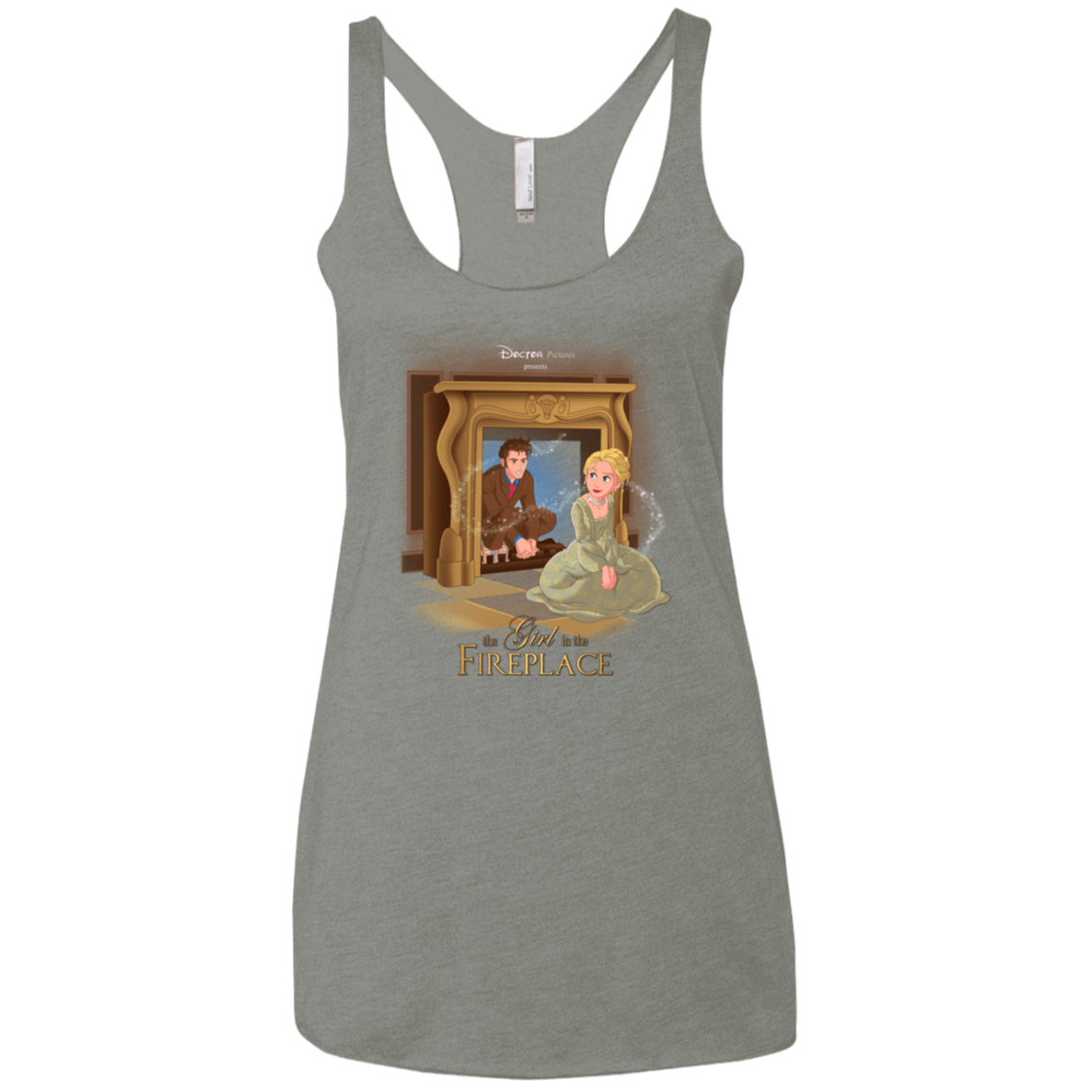 T-Shirts Venetian Grey / X-Small The Girl In The Fireplace Women's Triblend Racerback Tank