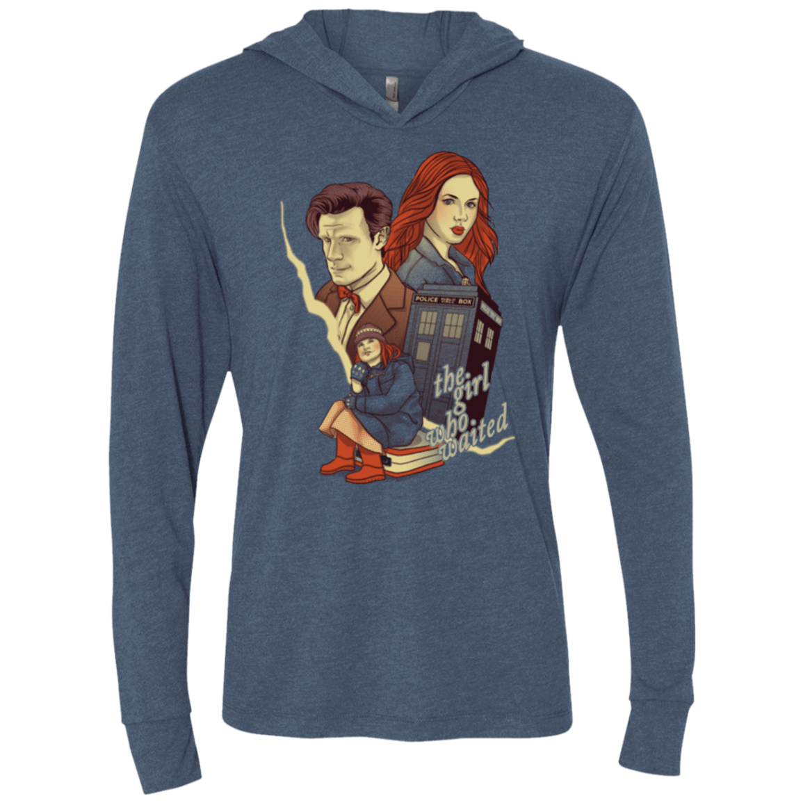 T-Shirts Indigo / X-Small The Girl who waited Triblend Long Sleeve Hoodie Tee