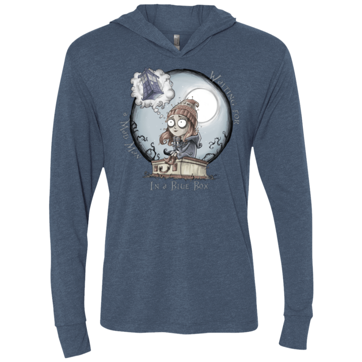 T-Shirts Indigo / X-Small The Girl Who Waited Triblend Long Sleeve Hoodie Tee
