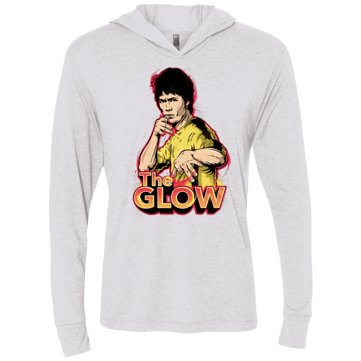 T-Shirts Heather White / X-Small The Glow Triblend Long Sleeve Hoodie Tee