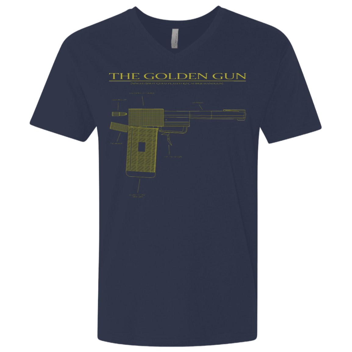 T-Shirts Midnight Navy / X-Small The Golden Gun Men's Premium V-Neck