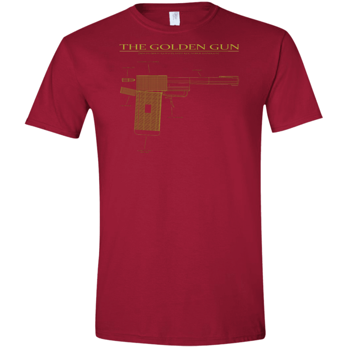T-Shirts Cardinal Red / S The Golden Gun Men's Semi-Fitted Softstyle