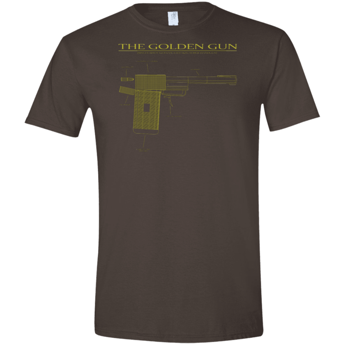 T-Shirts Dark Chocolate / S The Golden Gun Men's Semi-Fitted Softstyle
