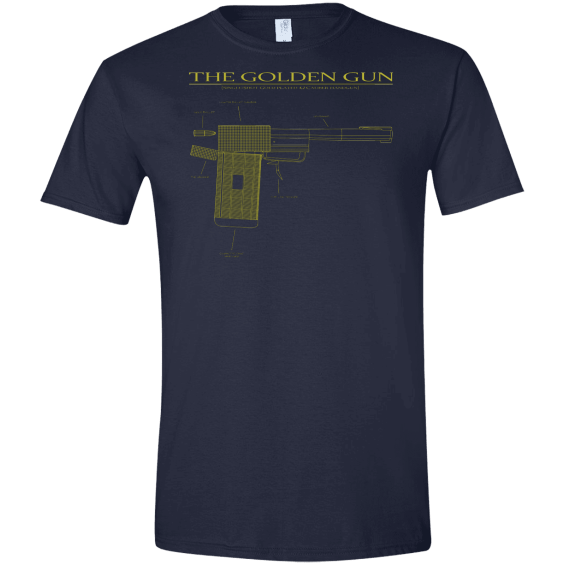 T-Shirts Navy / X-Small The Golden Gun Men's Semi-Fitted Softstyle