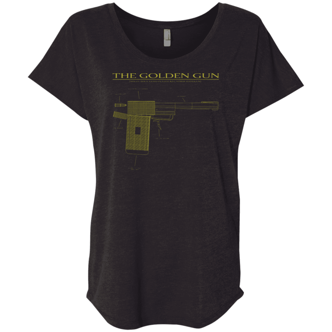 T-Shirts Vintage Black / X-Small The Golden Gun Triblend Dolman Sleeve