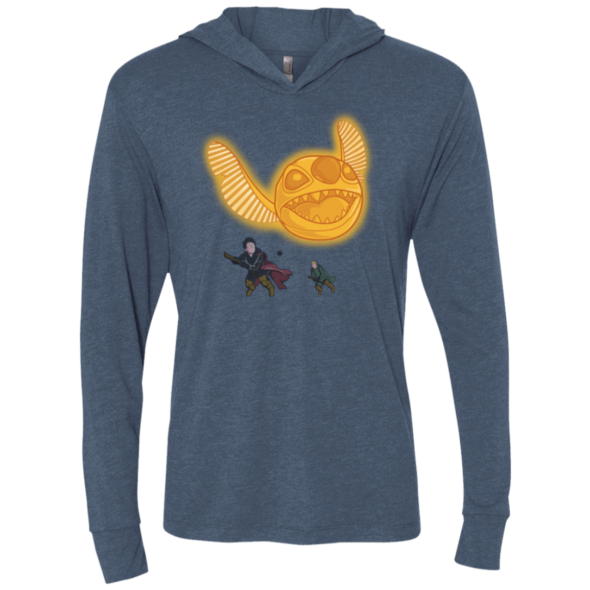 T-Shirts Indigo / X-Small THE GOLDEN STITCH Triblend Long Sleeve Hoodie Tee