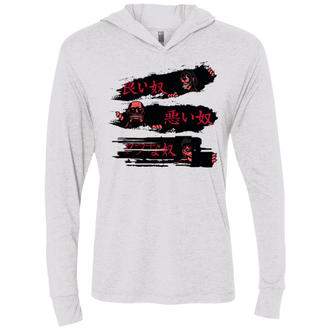 T-Shirts Heather White / X-Small The Good The Bad And The Tough Triblend Long Sleeve Hoodie Tee