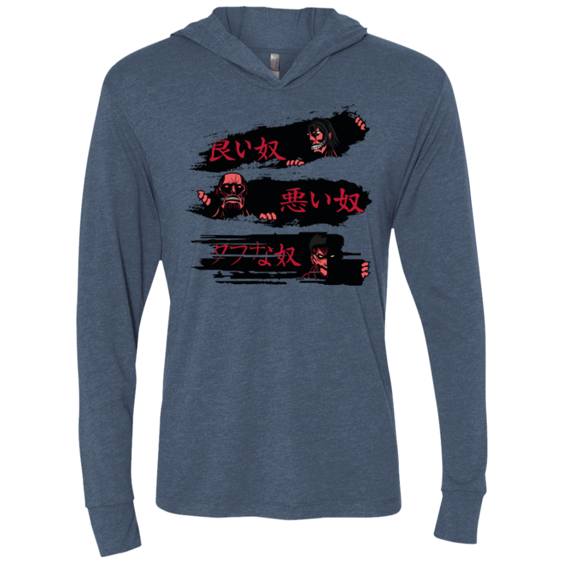 T-Shirts Indigo / X-Small The Good The Bad And The Tough Triblend Long Sleeve Hoodie Tee