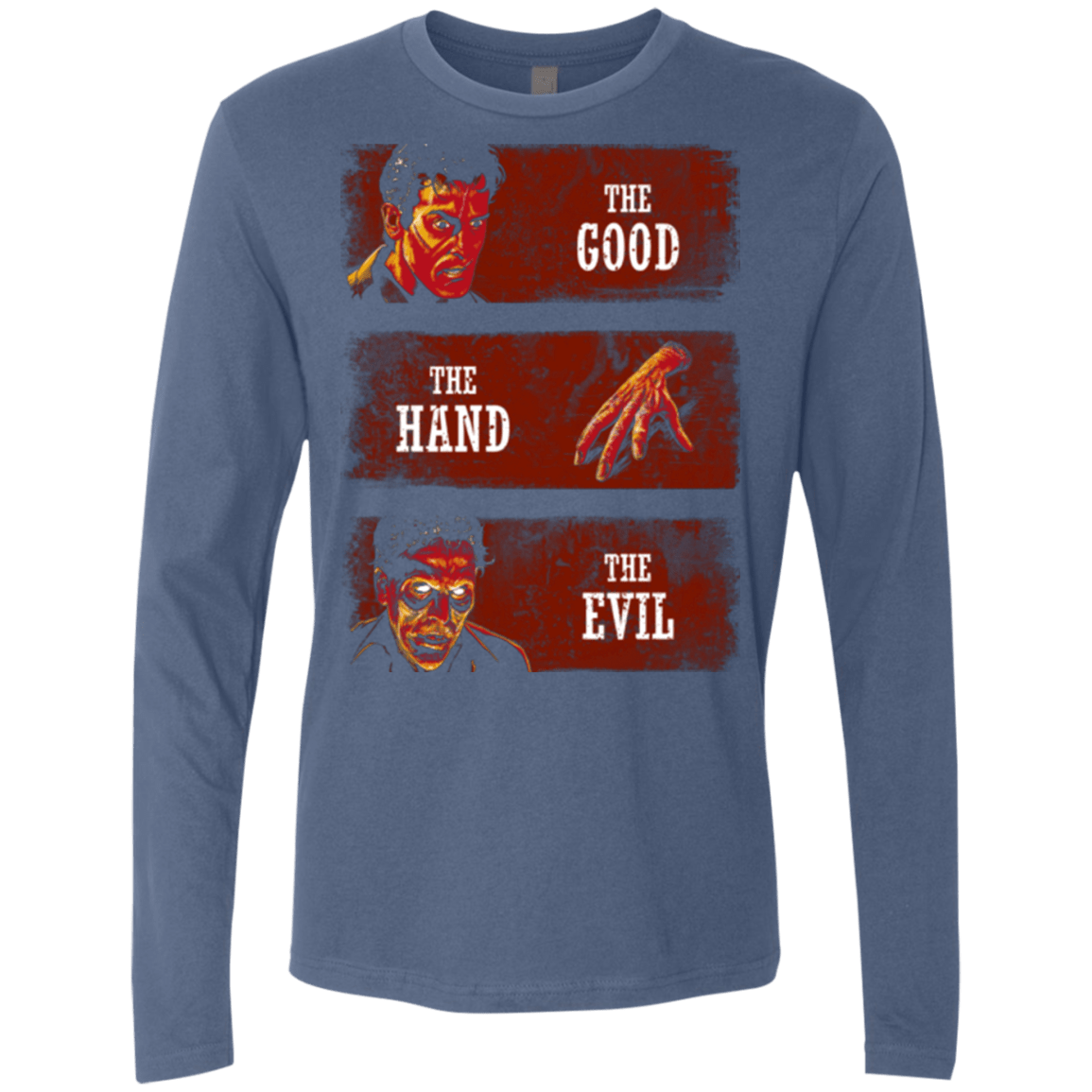T-Shirts Indigo / Small The Good the Hand and the Evil Men's Premium Long Sleeve