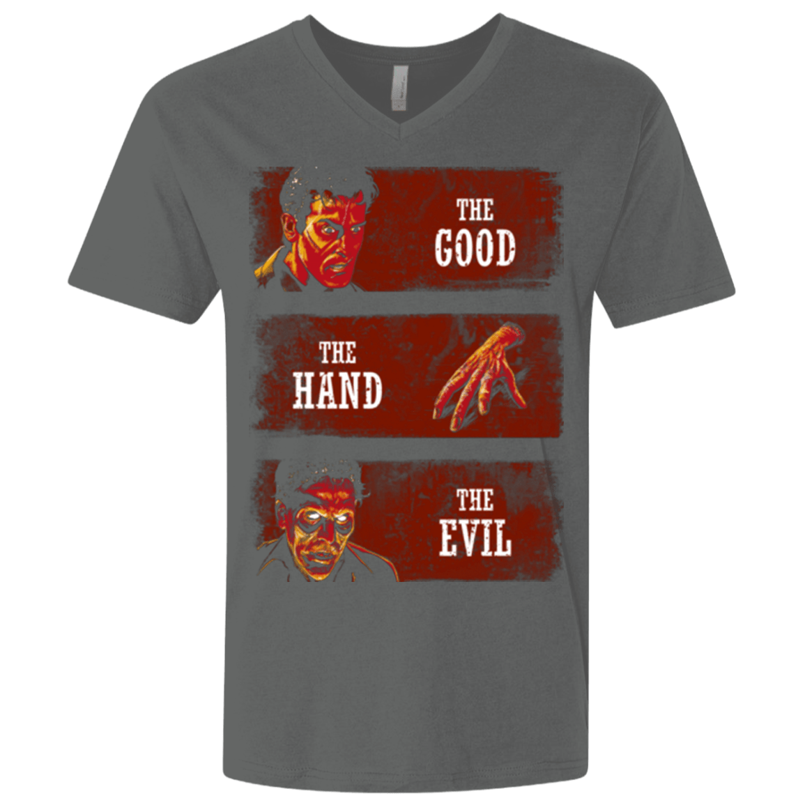 T-Shirts Heavy Metal / X-Small The Good the Hand and the Evil Men's Premium V-Neck