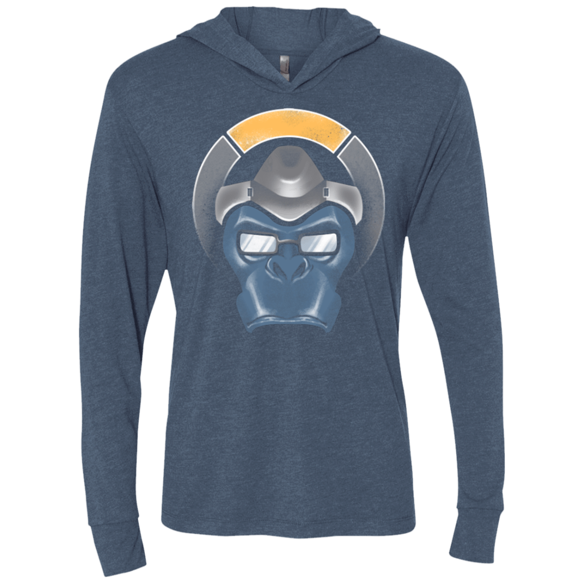 T-Shirts Indigo / X-Small The Gorilla Triblend Long Sleeve Hoodie Tee