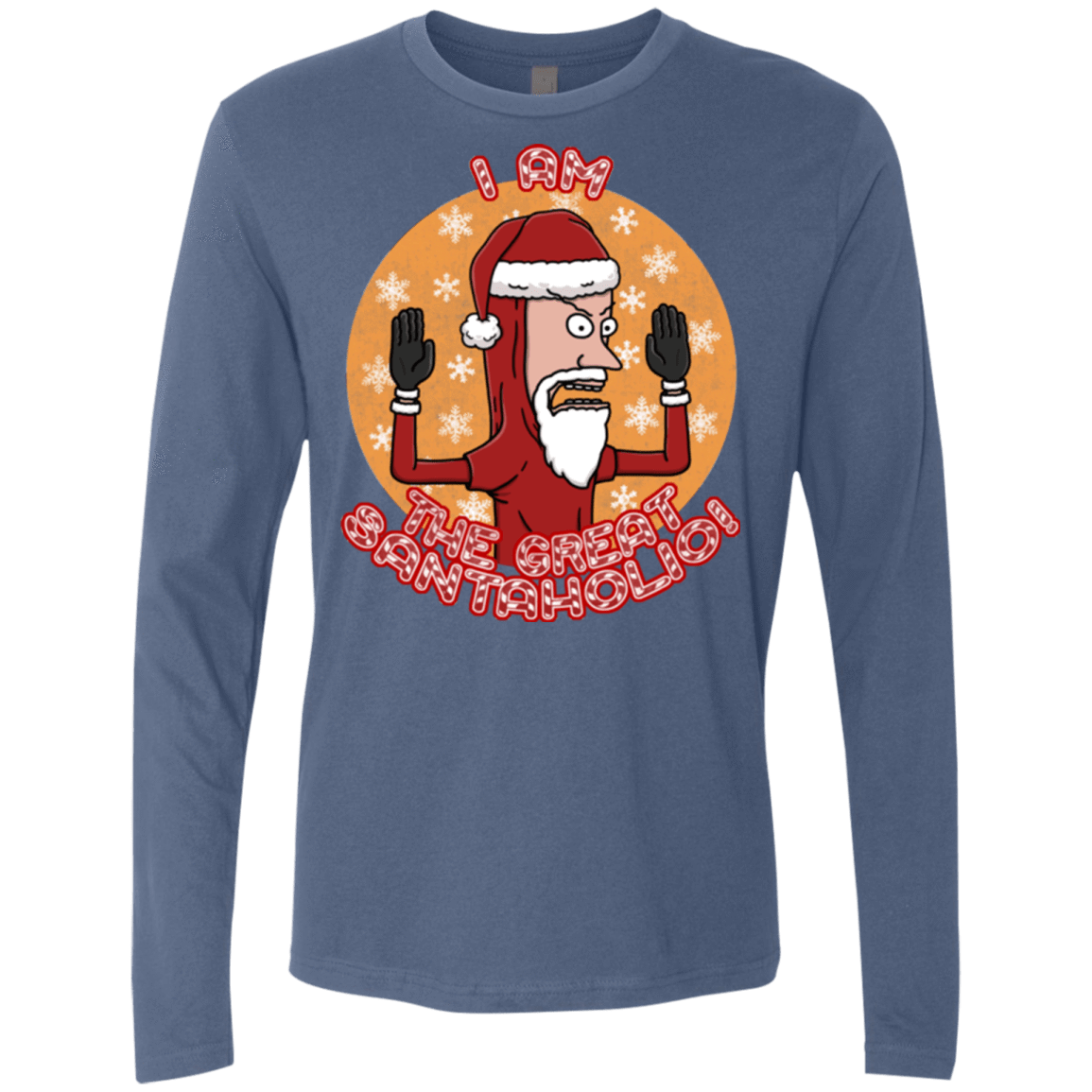 T-Shirts Indigo / S The Great Santaholio Men's Premium Long Sleeve