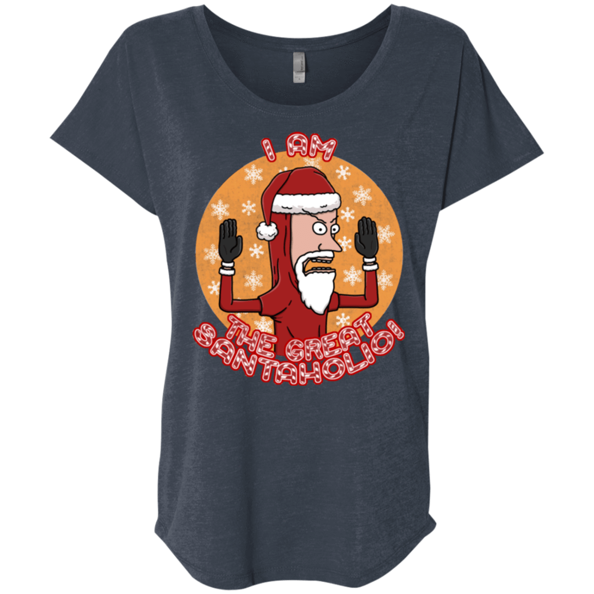 T-Shirts Vintage Navy / X-Small The Great Santaholio Triblend Dolman Sleeve