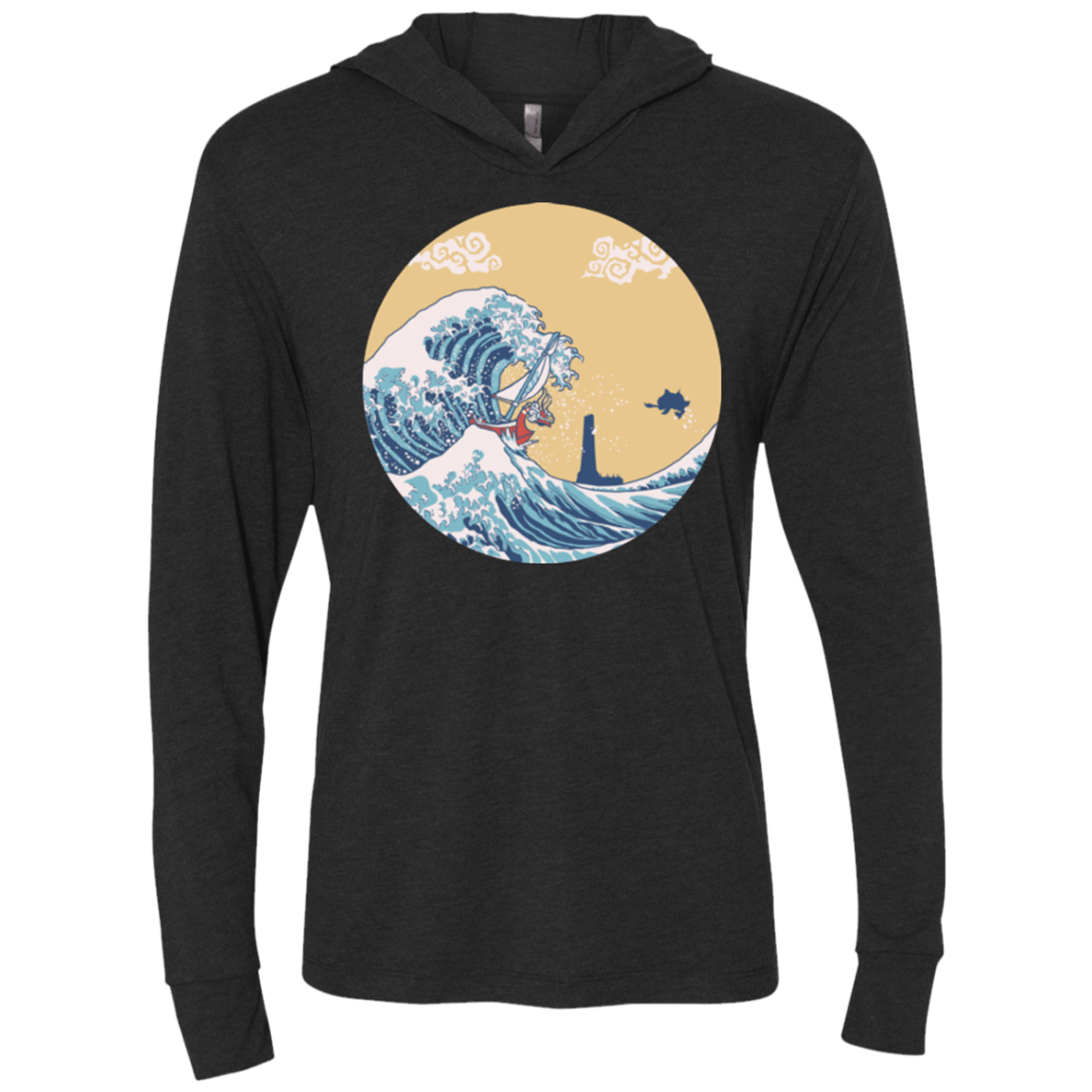 T-Shirts Vintage Black / X-Small The Great Sea Triblend Long Sleeve Hoodie Tee