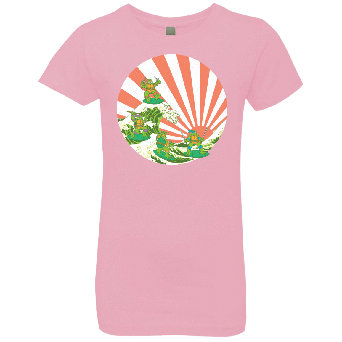 T-Shirts Light Pink / YXS The Great Wave Off Cowabunga Girls Premium T-Shirt