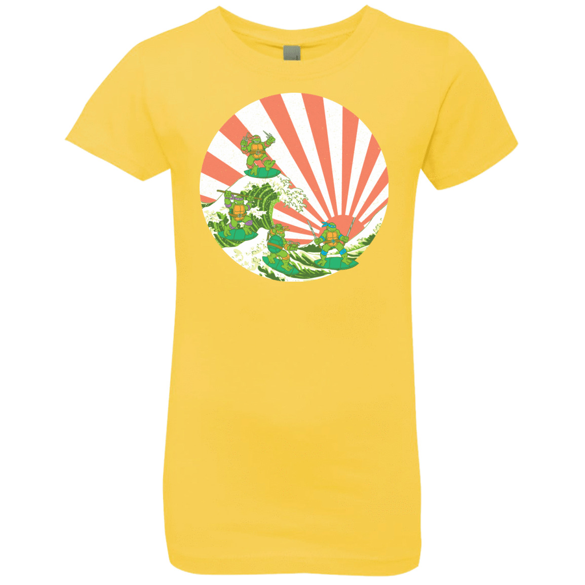 T-Shirts Vibrant Yellow / YXS The Great Wave Off Cowabunga Girls Premium T-Shirt
