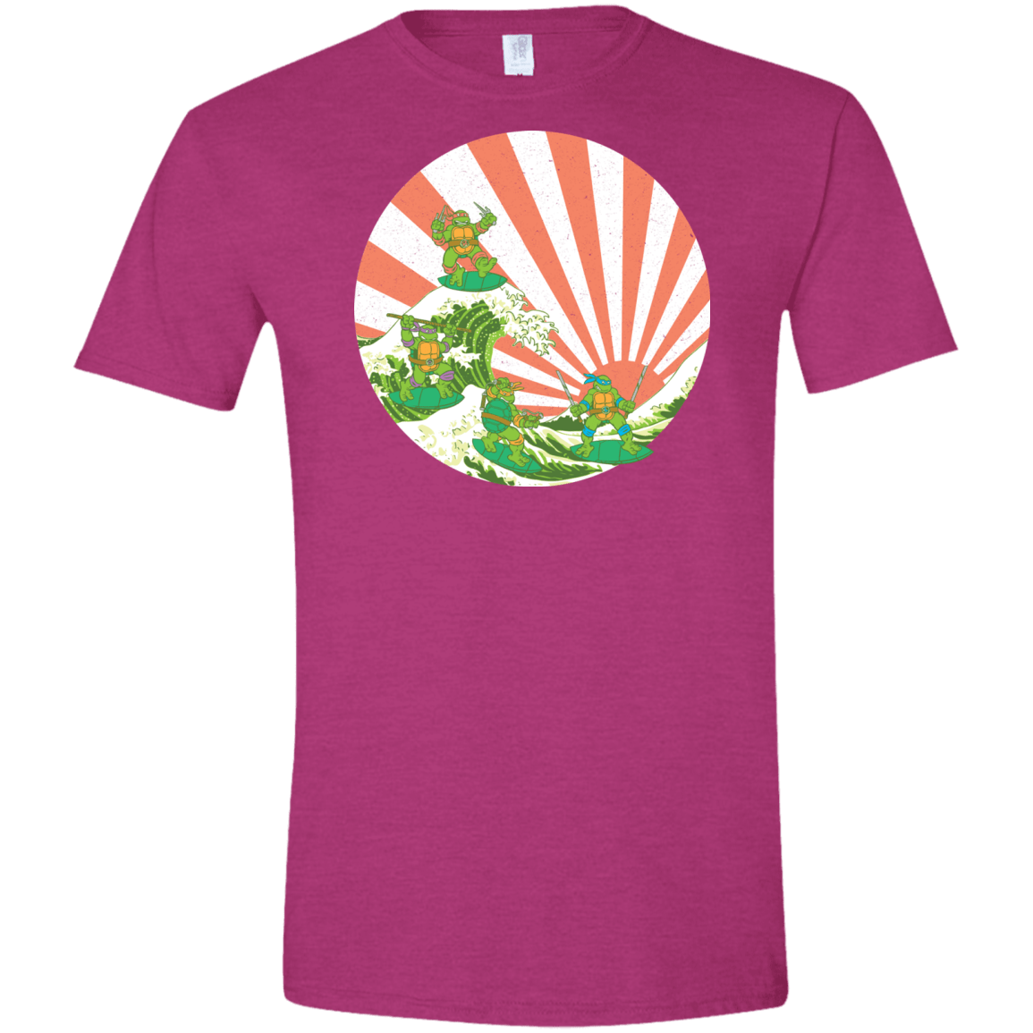 T-Shirts Antique Heliconia / S The Great Wave Off Cowabunga Men's Semi-Fitted Softstyle