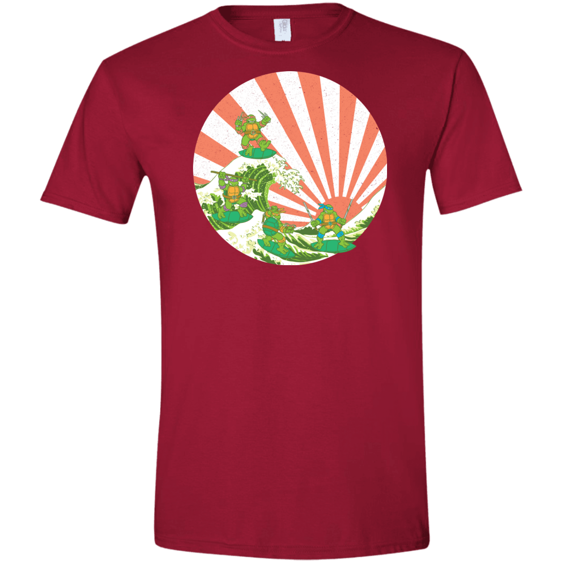 T-Shirts Cardinal Red / S The Great Wave Off Cowabunga Men's Semi-Fitted Softstyle