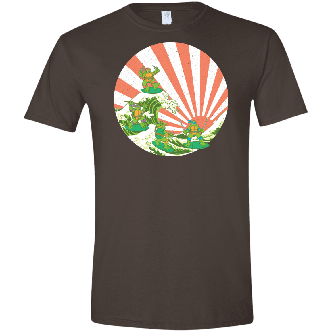 T-Shirts Dark Chocolate / S The Great Wave Off Cowabunga Men's Semi-Fitted Softstyle