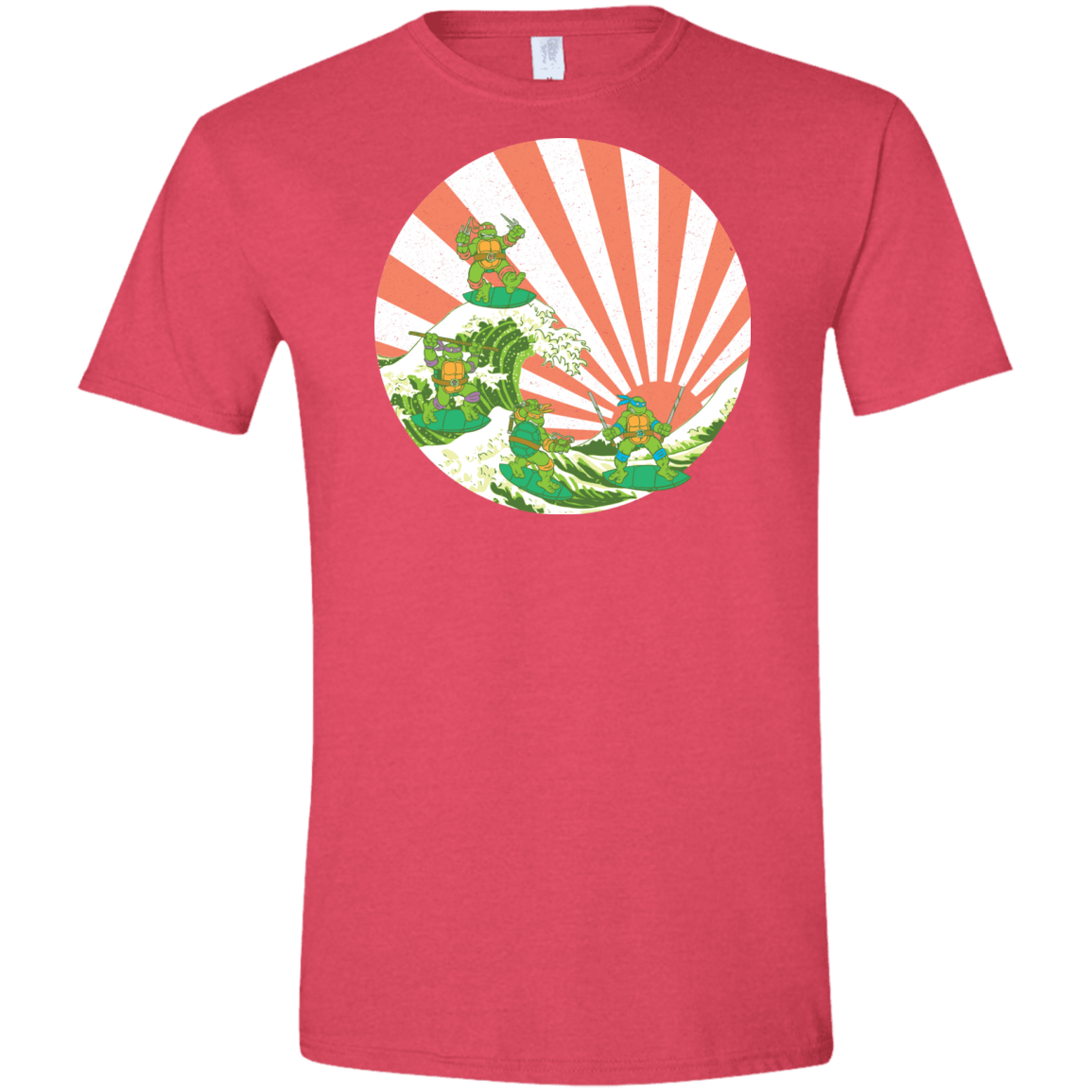 T-Shirts Heather Red / S The Great Wave Off Cowabunga Men's Semi-Fitted Softstyle