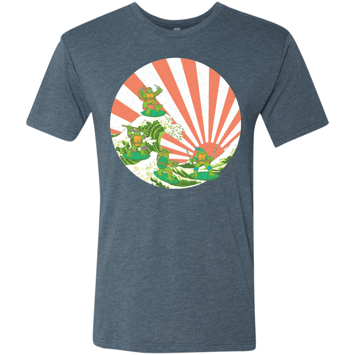 T-Shirts Indigo / S The Great Wave Off Cowabunga Men's Triblend T-Shirt
