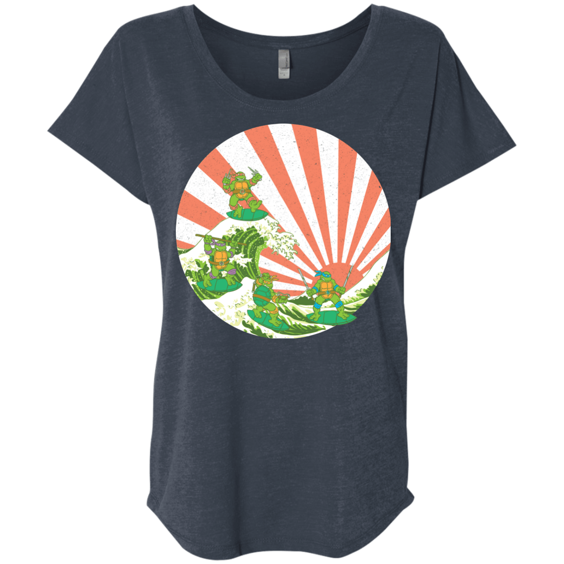 The Great Wave Off Cowabunga Triblend Dolman Sleeve