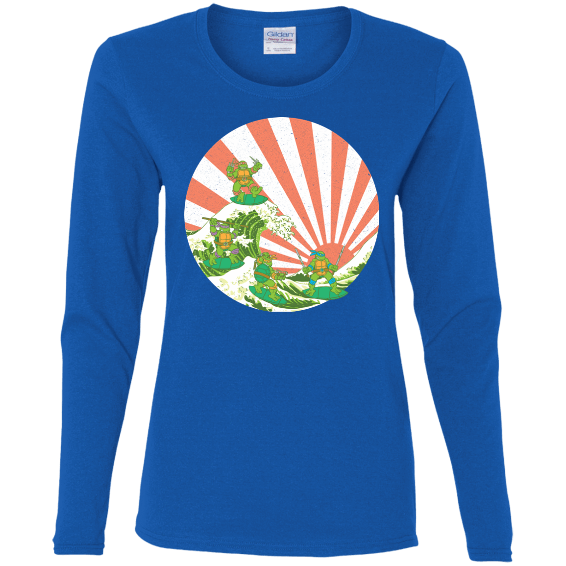T-Shirts Royal / S The Great Wave Off Cowabunga Women's Long Sleeve T-Shirt