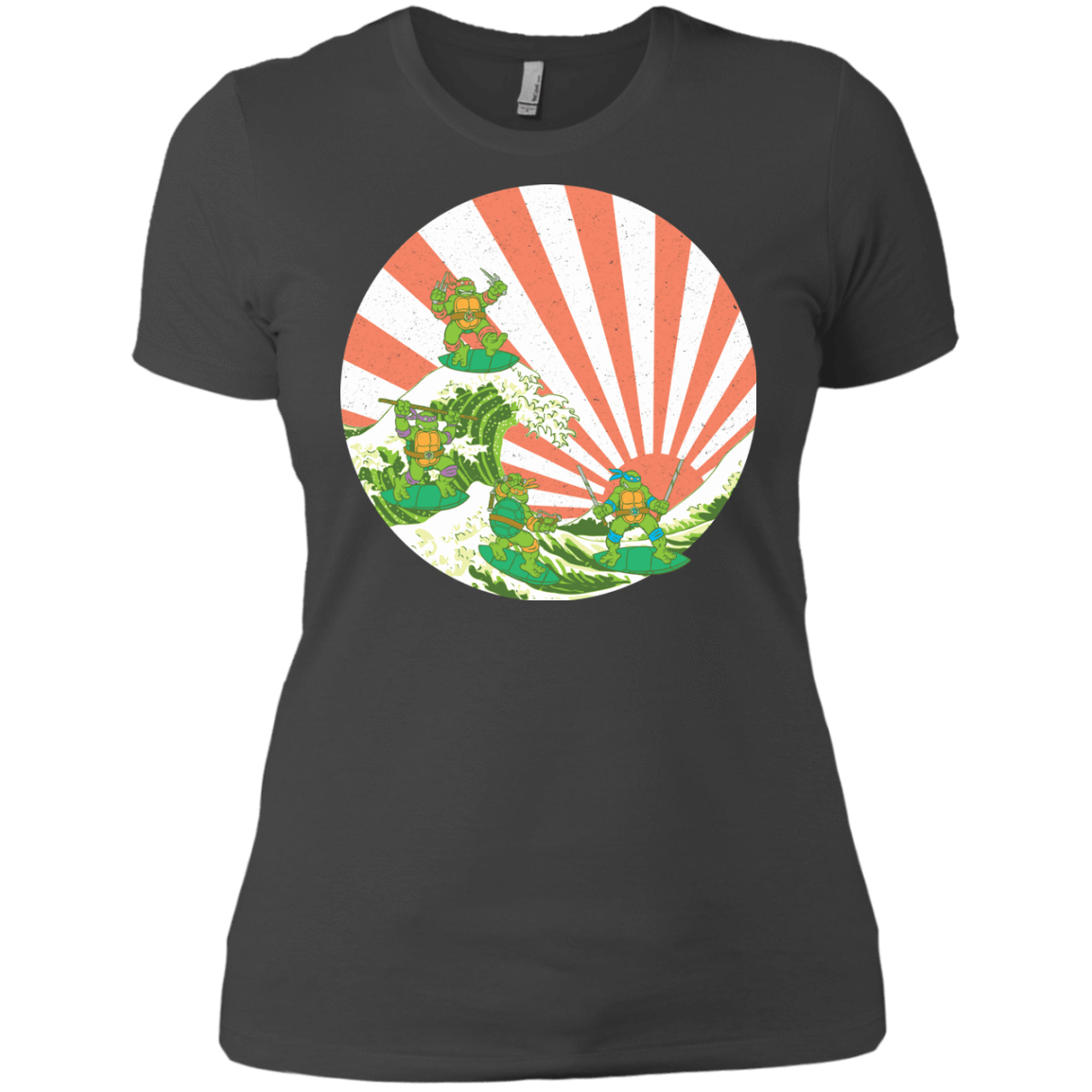T-Shirts Heavy Metal / X-Small The Great Wave Off Cowabunga Women's Premium T-Shirt