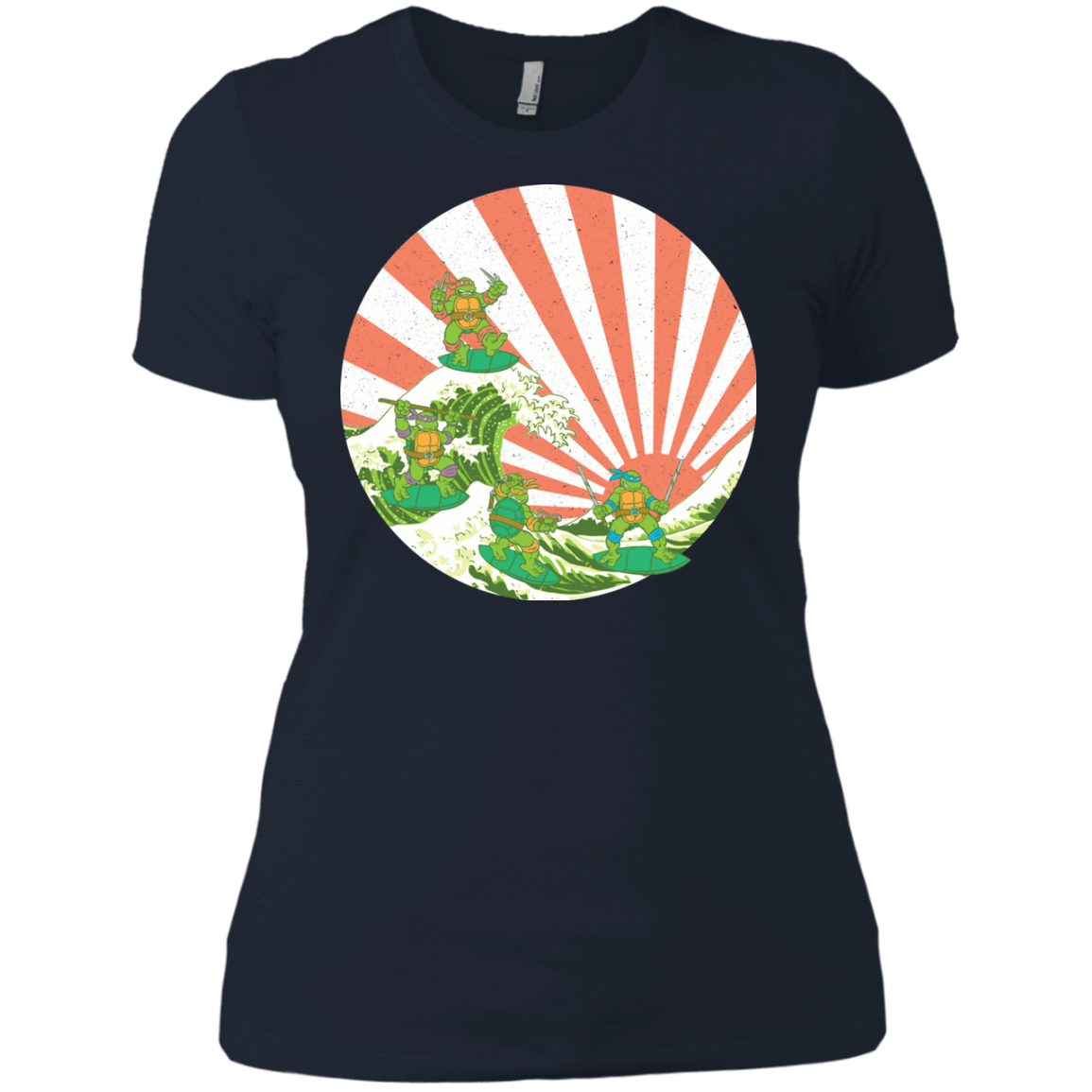 T-Shirts Midnight Navy / X-Small The Great Wave Off Cowabunga Women's Premium T-Shirt