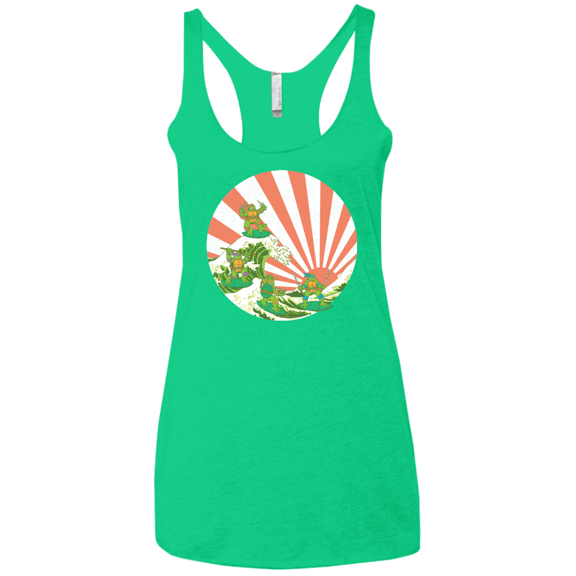 The Great Wave Off Cowabunga Women's Triblend Racerback Tank