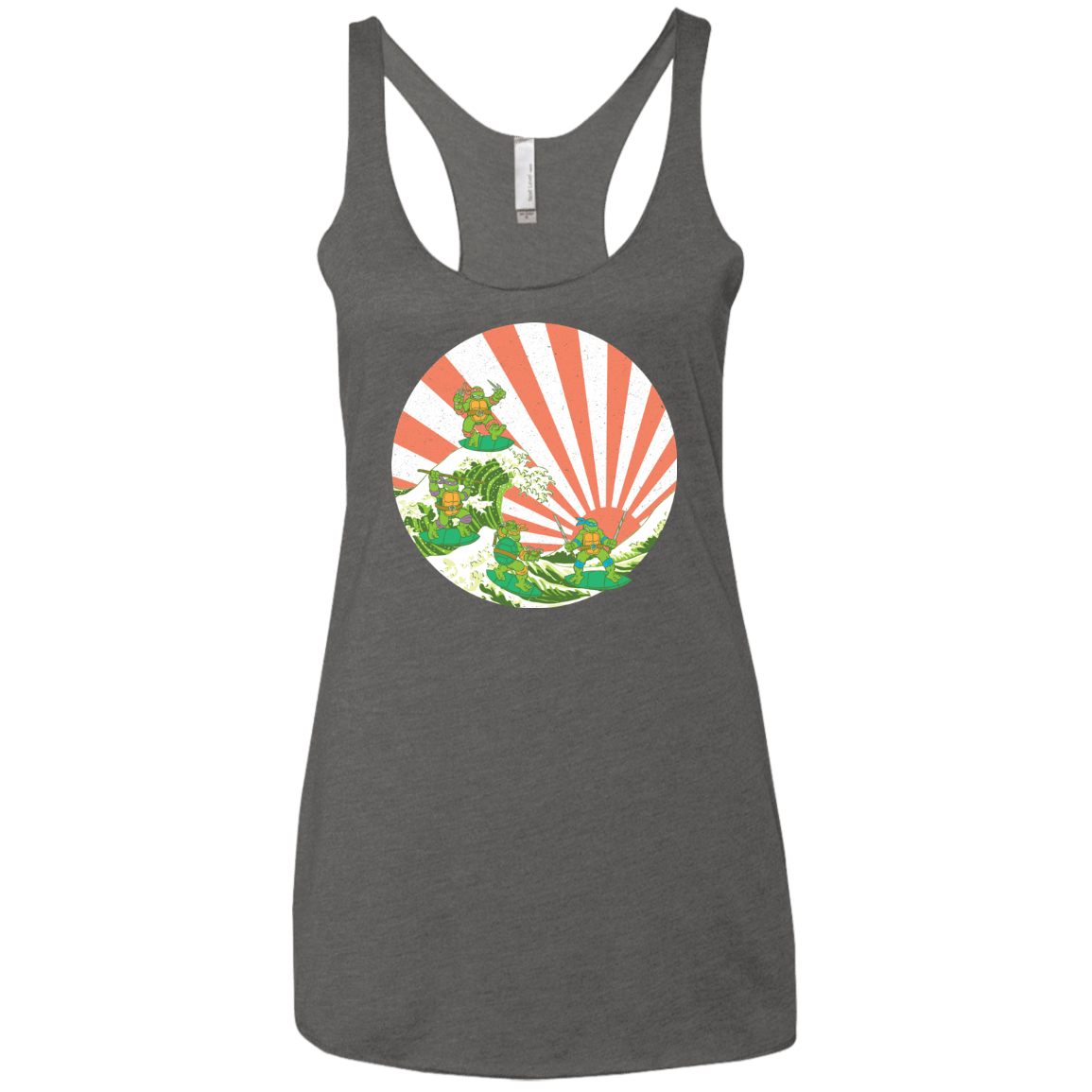 The Great Wave Off Cowabunga Women's Triblend Racerback Tank