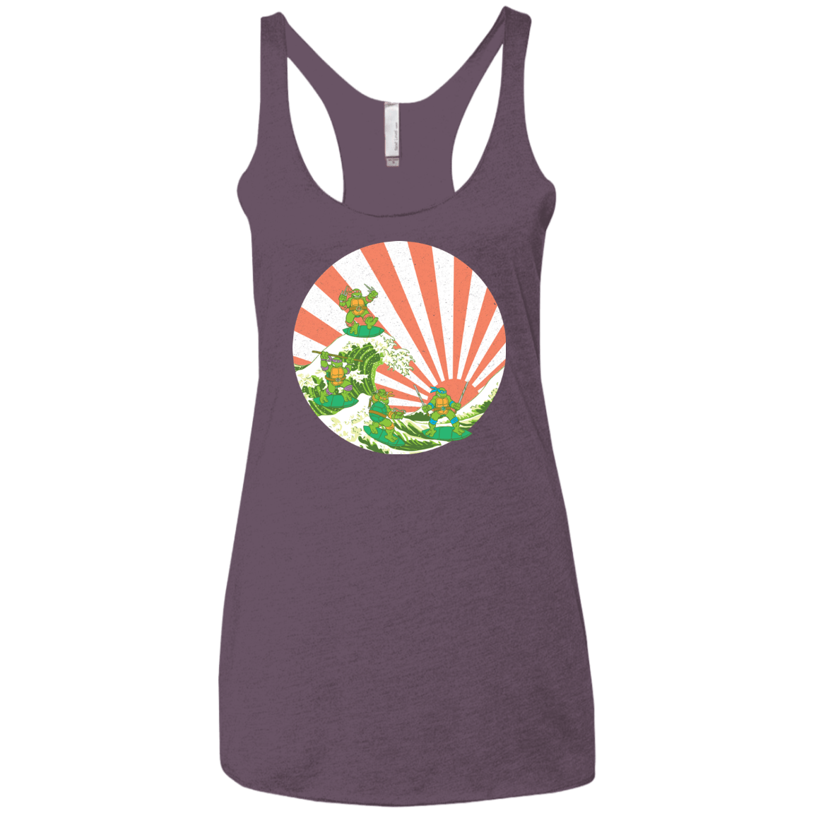 The Great Wave Off Cowabunga Women's Triblend Racerback Tank