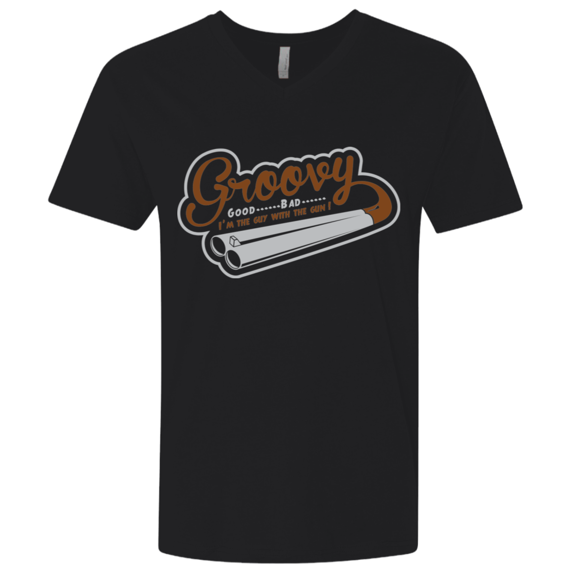 T-Shirts Black / X-Small The Guy With The Gun Men's Premium V-Neck