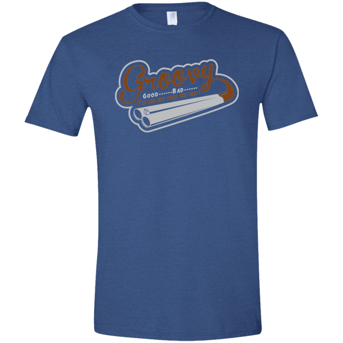 T-Shirts Heather Royal / X-Small The Guy With The Gun Men's Semi-Fitted Softstyle