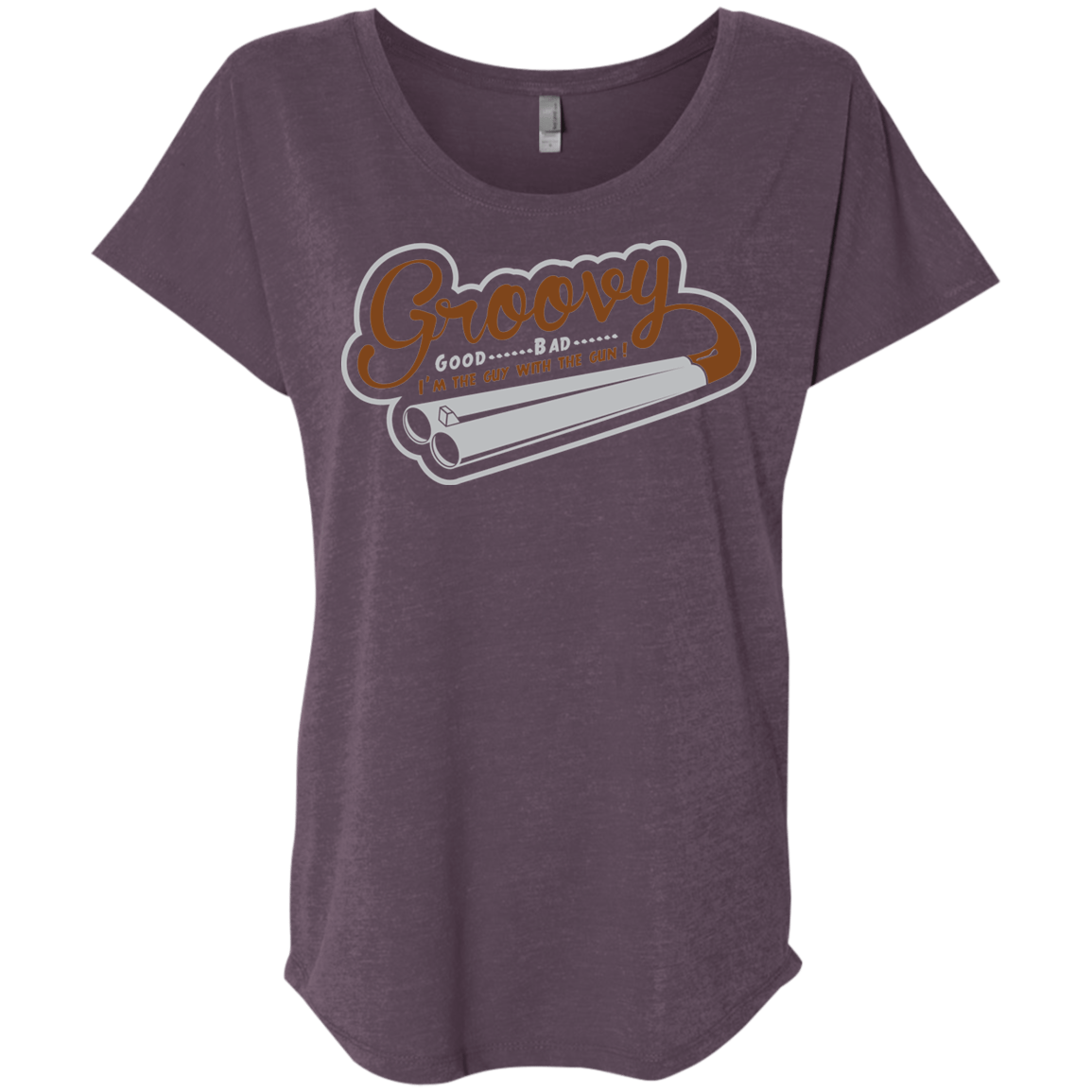 T-Shirts Vintage Purple / X-Small The Guy With The Gun Triblend Dolman Sleeve